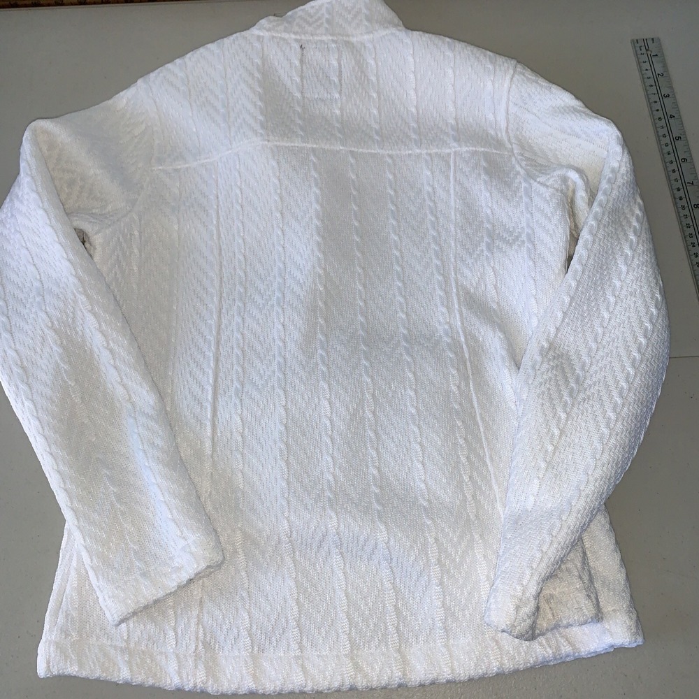 Green Bay Packers Cable Knit White Sweater Cowl Neck Full-Zip Small NFL‎ Team - Picture 7 of 9